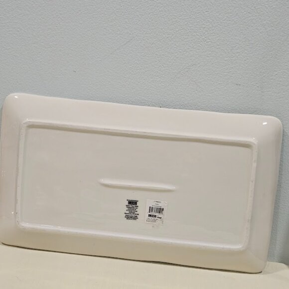 LANG Ceramic Rectangular Whimsy Winter Platter Hand Painted Christmas Snowman - Picture 7 of 11